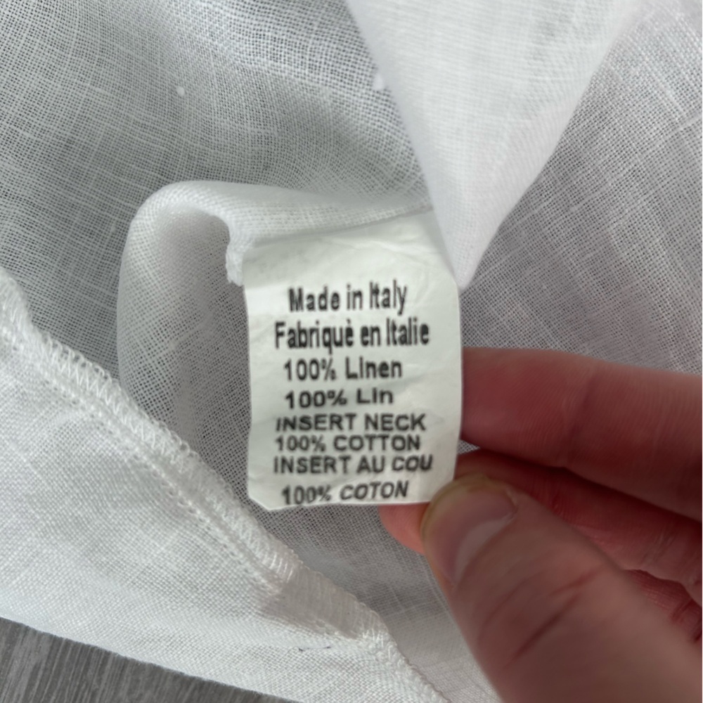 White Terzo Millennto Italian made 100% linen dress size small - Picture 7 of 7
